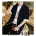 Sinicism Store Men Patchwork Shirt Streetwear Short Sleeve 2019 Summer Harajuku Vintage Kimono Shirts Black Fashion Open Stitch