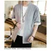 Sinicism Store Men Patchwork Shirt Streetwear Short Sleeve 2019 Summer Harajuku Vintage Kimono Shirts Black Fashion Open Stitch