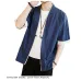 Sinicism Store Men Patchwork Shirt Streetwear Short Sleeve 2019 Summer Harajuku Vintage Kimono Shirts Black Fashion Open Stitch