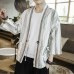 Sinicism Store Mens Cotton Linen Shirts Man Summer Striped Kimono Shirts Male Three Quarter Sleeve Open Stitch Casual Shirt 2019