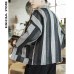 Sinicism Store Mens Cotton Linen Shirts Man Summer Striped Kimono Shirts Male Three Quarter Sleeve Open Stitch Casual Shirt 2019