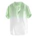 Summer Men's Shirt Blouse Cool And Thin Breathable Collar Hanging Dyed Gradient Cotton Linen Casual Short Sleeve Blouse