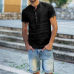 UK Men's Linen Short Sleeve Summer Solid Shirts Casual Loose Dress Soft Tops Tee