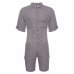 Vintage Men Rompers Pants Half Sleeve Cotton Pockets Playsuit Loose Men Cargo Overalls Jumpsuit Casual Trousers Men DA068