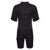 Vintage Men Rompers Pants Half Sleeve Cotton Pockets Playsuit Loose Men Cargo Overalls Jumpsuit Casual Trousers Men DA068