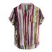 Womail 2019 New Arrivals Fashion Summer Mens Casual Multi Color Lump Chest Pocket Short Sleeve Round Hem Loose Shirts Blouse