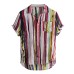 Womail 2019 New Arrivals Fashion Summer Mens Casual Multi Color Lump Chest Pocket Short Sleeve Round Hem Loose Shirts Blouse