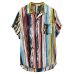 Womail 2019 New Arrivals Fashion Summer Mens Casual Multi Color Lump Chest Pocket Short Sleeve Round Hem Loose Shirts Blouse