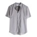 Womail Men Shirt Short-sleeved Baggy Cotton Linen Solid Button Shirts Daily Beach high quality New summer Fashion M-4XL