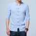 YWSRLM Chinese style cotton Flax summer yarn men's shirt men's three quarter sleeve shirt men's retro solid color shirts