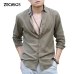 Zecmos Cotton Linen Shirts Man Summer White Shirt Social Gentleman Shirts Men Ultra Thin Casual Shirt British Fashion Clothes