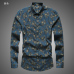 autumn ins new fashion flower printed long sleeve shirts men camisa male slim flower shirt vintage Linen Casual Men Shirt S2004