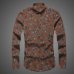 autumn ins new fashion flower printed long sleeve shirts men camisa male slim flower shirt vintage Linen Casual Men Shirt S2004