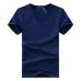 2017 summer Hot selling Men V neck t shirt cotton short sleeve tops high quality Casual Men Slim Fit Classic Brand t shirts