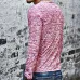 2018 Autumn Slim Streetwear  V neck T Shirt Men Casual Fitness Tops&Tees Vintage Blue Long Sleeve Pullover shirt Homme Plus Size