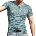 2018 Autumn Slim Streetwear  V neck T Shirt Men Casual Fitness Tops&Tees Vintage Blue Long Sleeve Pullover shirt Homme Plus Size