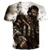 2018 Hot sale New Mens Summer Skull Poker Printing Men Short Sleeve T-shirt 3D T Shirt Casual T-shirt Plus Size T-shirt