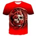 2018 Hot sale New Mens Summer Skull Poker Printing Men Short Sleeve T-shirt 3D T Shirt Casual T-shirt Plus Size T-shirt