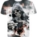 2018 Hot sale New Mens Summer Skull Poker Printing Men Short Sleeve T-shirt 3D T Shirt Casual T-shirt Plus Size T-shirt