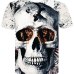 2018 Hot sale New Mens Summer Skull Poker Printing Men Short Sleeve T-shirt 3D T Shirt Casual T-shirt Plus Size T-shirt