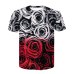 2018 New Mens Summer Skull Poker Print Men Short Sleeve T-shirt 3D T Shirt Casual Breathable T-shirt Plus-size T-shirt