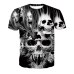 2018 New Mens Summer Skull Poker Print Men Short Sleeve T-shirt 3D T Shirt Casual Breathable T-shirt Plus-size T-shirt