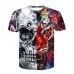 2018 New Mens Summer Skull Poker Print Men Short Sleeve T-shirt 3D T Shirt Casual Breathable T-shirt Plus-size T-shirt