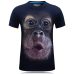 2018 summer Men's brand clothing O-Neck short sleeve animal T-shirt monkey/lion 3D Digital Printed T shirt Homme large size 5xl