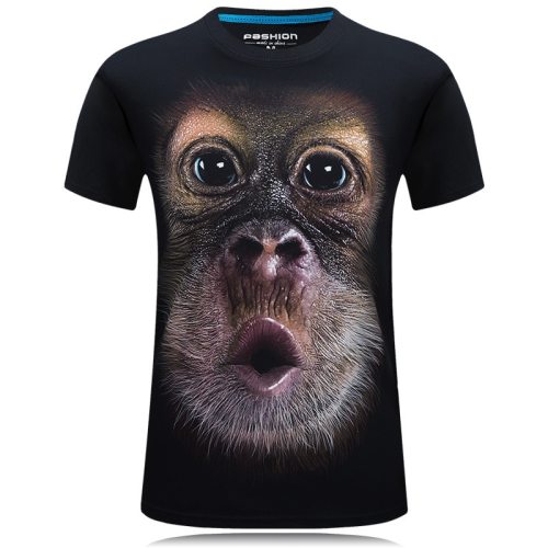 2018 summer Men's brand clothing O-Neck short sleeve animal T-shirt monkey/lion 3D Digital Printed T shirt Homme large size 5xl