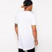 2019 Brand Men's Cotton Clothing White Long T Shirt Hip Hop Men T-Shirt Extra Long Length Man Tops Tee Long Line Tshirt For Male