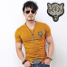 2019 Brand Men's Wolf embroidery Tshirt Cotton Short Sleeve T Shirt Spring Summer Casual Men's O neck Slim T-Shirts Size S-5XL