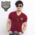 2019 Brand Men's Wolf embroidery Tshirt Cotton Short Sleeve T Shirt Spring Summer Casual Men's O neck Slim T-Shirts Size S-5XL