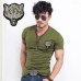 2019 Brand Men's Wolf embroidery Tshirt Cotton Short Sleeve T Shirt Spring Summer Casual Men's O neck Slim T-Shirts Size S-5XL