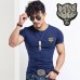 2019 Brand Men's Wolf embroidery Tshirt Cotton Short Sleeve T Shirt Spring Summer Casual Men's O neck Slim T-Shirts Size S-5XL