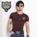 2019 Brand Men's Wolf embroidery Tshirt Cotton Short Sleeve T Shirt Spring Summer Casual Men's O neck Slim T-Shirts Size S-5XL