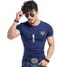 2019 Brand Men's Wolf embroidery Tshirt Cotton Short Sleeve T Shirt Spring Summer Casual Men's O neck Slim T-Shirts Size S-5XL