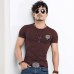 2019 Brand Men's Wolf embroidery Tshirt Cotton Short Sleeve T Shirt Spring Summer Casual Men's O neck Slim T-Shirts Size S-5XL