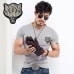 2019 Brand Men's Wolf embroidery Tshirt Cotton Short Sleeve T Shirt Spring Summer Casual Men's O neck Slim T-Shirts Size S-5XL