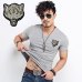 2019 Brand Men's Wolf embroidery Tshirt Cotton Short Sleeve T Shirt Spring Summer Casual Men's O neck Slim T-Shirts Size S-5XL