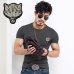 2019 Brand Men's Wolf embroidery Tshirt Cotton Short Sleeve T Shirt Spring Summer Casual Men's O neck Slim T-Shirts Size S-5XL