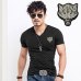 2019 Brand Men's Wolf embroidery Tshirt Cotton Short Sleeve T Shirt Spring Summer Casual Men's O neck Slim T-Shirts Size S-5XL