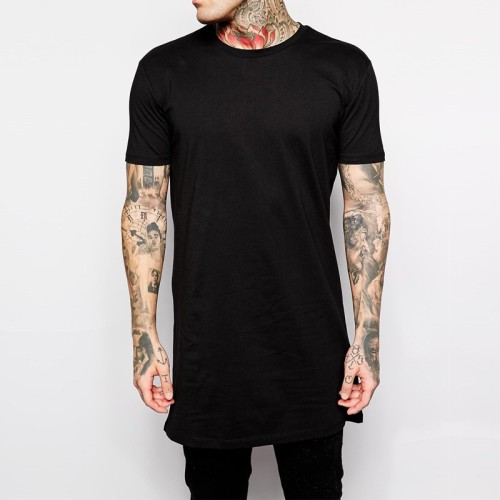 2019 Brand New Clothing Mens Black Mens Long T shirt Tops Hip Hop Man T-shirt Short Sleeve Casual Men Tee shirts For Male