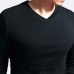 2019 Elastic Mens T-Shirt V-Neck Long Sleeve Men T Shirt For Male Big Size Lycra And Cotton TShirt Business Man Tees