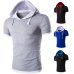 2019 Men Tshirt Summer Casual Hooded Tees Hot Sale Short Sleeve T-Shirt Homme Slim Fit Elastic Brand Clothing Male T shirt