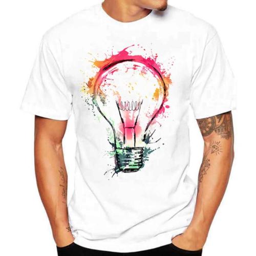 2019 Men's T-shirts Summer Fashion Bulb 3D Print t shirt Men Casual O-Neck Men Tshirt Brand Cotton Funny T-shirt homme Top Tees