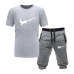 2019 New Men Fashion Two Pieces Sets T Shirts+Shorts Suit Men Summer Tops Tees Fashion Tshirt High Quality men clothing