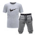 2019 New Men Fashion Two Pieces Sets T Shirts+Shorts Suit Men Summer Tops Tees Fashion Tshirt High Quality men clothing