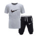 2019 New Men Fashion Two Pieces Sets T Shirts+Shorts Suit Men Summer Tops Tees Fashion Tshirt High Quality men clothing