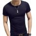 2019 New Summer Solid Men's T-shirt Fashion V Neck Short Sleeve T Shirt Men Clothing Trend Casual Slim Fit Top Tees