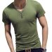 2019 New Summer Solid Men's T-shirt Fashion V Neck Short Sleeve T Shirt Men Clothing Trend Casual Slim Fit Top Tees